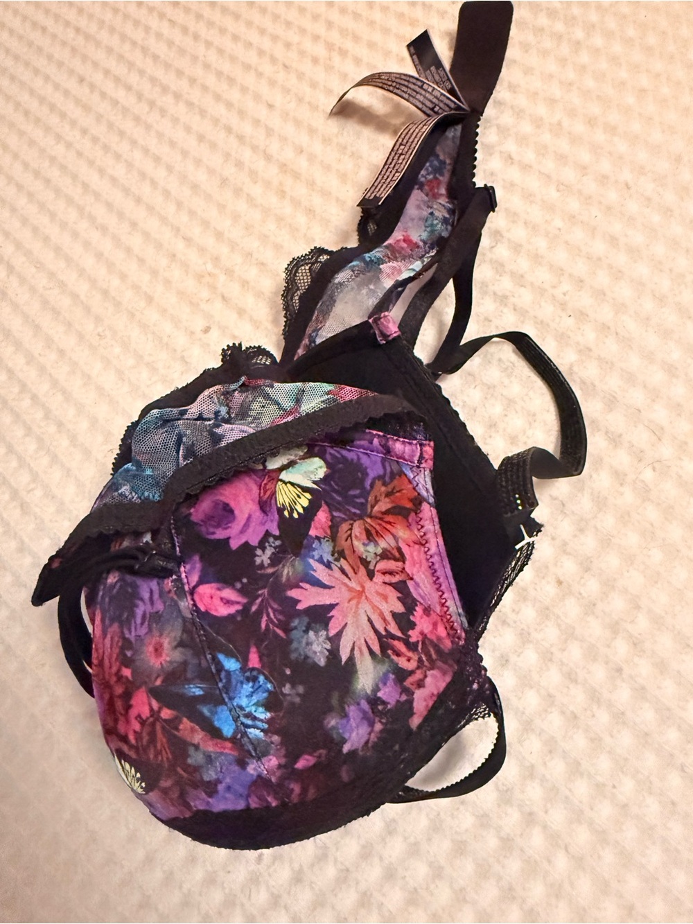 Victorias Secret Floral And Butterfly Print Super Push-up Bra. Size 36B NWT - Picture 3 of 4